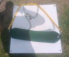 (04-0002) Deluxe Swing Belt-Green with Yellow Coated Chains-225 Weight Limit