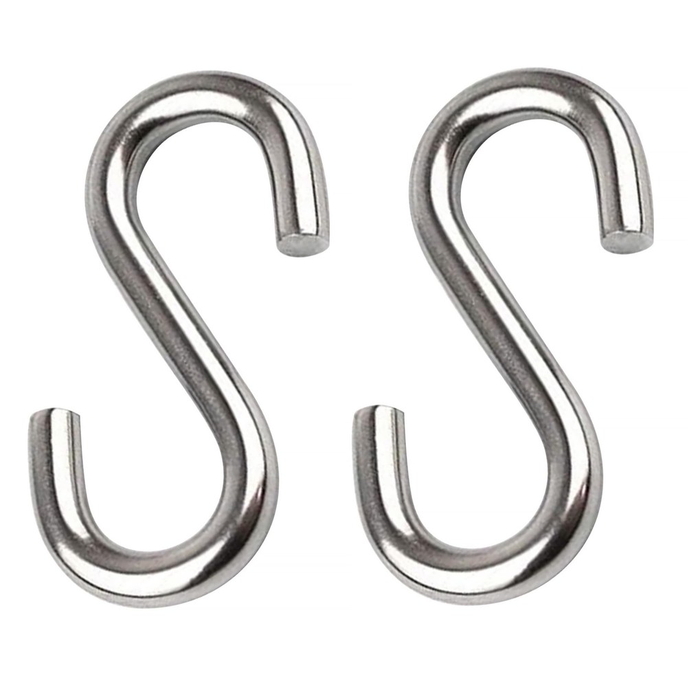 FDKJEJC 2 Pack 3.3-Inch Heavy Duty S Hooks, 304 Stainless Steel Swing Hammock…