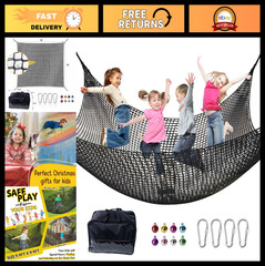 Heavy Duty Climbing Net for Kids – 9.9FT Double Layer Playground Safety Mesh, Tr