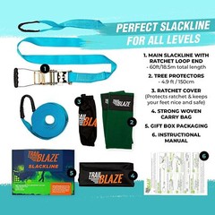 Trailblaze Slackline Kit with Tree Protectors | Slack Lines for Backyard for Kid