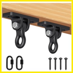 Heavy Duty Black Swing Hangers 2400LB Capacity Porch Swing Hanger | One-Piece…