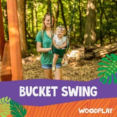 Jack & June Yellow High Back Full Bucket Playset Toddler Swing with Plastisol…