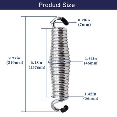 2Pack Heavy Duty Porch Swing Springs, 1600lb Capacity, Corrosion-Resistant St…