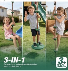 REDCAMP Climbing Rope Disc Tree Swing Heavy Duty Kids Adults w/ Straps Hooks