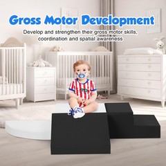 4-Piece Soft PU Leather Toddlers Climbing Toys, Baby Foam Climbing Blocks for…