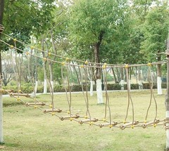 Outdoor Bridge Rope Ladder for Kids Rope Bridge Outdoor Obstacle Course Solid Wo
