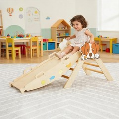 7-in-1 Pikler Triangle Climbing Set Foldable Wooden Toddler Climbing Toys Set