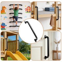 4 Pack Black 17”Metal Playground Safety HandlesFor Indoor & Ourdoor