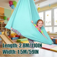 Sensory Swing – Indoor Swing，Comes with Heavy Duty Hardware and Soft Nylon Blue
