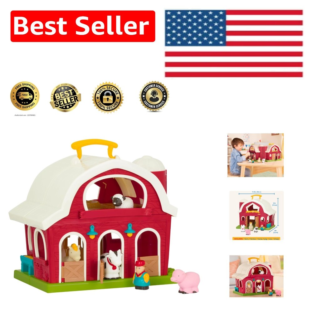 Portable Big Red Barn Playset – Fun for Toddlers 18 +, Easy Carry Design
