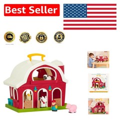Portable Big Red Barn Playset – Fun for Toddlers 18 +, Easy Carry Design