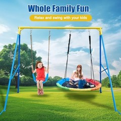 Swing Stand A Frame for 2 Swings,550lbs Metal Saucer Tree Swing Frame Blyw