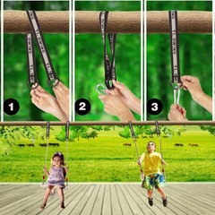 Wooden Swing Seat, Nostalgic Outdoor Wood Swing for Kids Adults, Tree Straps Set