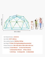 Advanced Structural Climbing Dome 10FT 1000lb w/ Play Ball Integration
