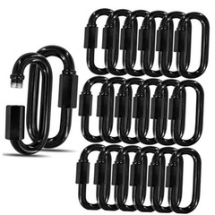 50PCS 3 Inches Black Chain Links, M8 Screw Galvanized Steel Heavy Duty 50PCS-M8