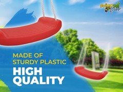 SWING SET STUFF INC. PLASTIC SWING SEAT WITH ROPE RED kids fun outdoor fun 0275