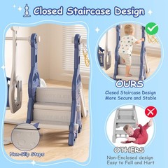 4 in 1 Toddler Slide and Swing Set, Kid Slide for Toddlers Age 1-2, Baby Slid…