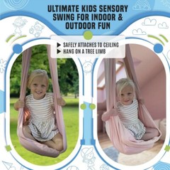 Sensory Swing for Kids with Reversible Colors – Ceiling/tree pink and white