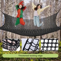 Kids Climbing Cargo Net 6.5×9.8 ft Polyester Playground Safety Net Black