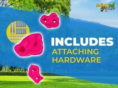 SWING SET STUFF TEXTURED ROCK HOLDS SET OF 12 MOUNTING HARDWARE PINK child 0013