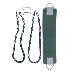 Outdoor EVA Soft Board Swing With Coated Chains Dark Green Easy To Install IQAK