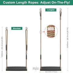 Heavy Duty Swing Seat with Adjustable Rope, A: Black Swing Seat (1 Pack)
