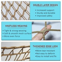 Double Layer Climbing Net for Kids – Playground Safety Cargo Net for Treehouse,