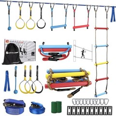 Slackline Obstacle Course 2x56FT Ninja Warrior 8 Obstacles