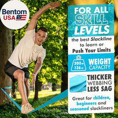 Complete Ninja Slackline Kit – 60Ft Long Slack Line for Backyard for Kids & Adul