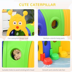 Qaba Kids Caterpillar Tunnel Outdoor Indoor Climb-N-Crawl Play Equipment