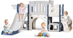 8 in 1 Toddler Slide,Kids Climber Slide with Storage Space and Non-Slip Steps,In
