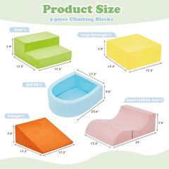 5-Piece Climbing Toys for Toddlers, Baby Foam Blocks,Toddler Climbing Toys Indoo
