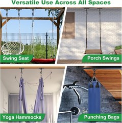 Heavy Duty Black Swing Hangers 2400LB Capacity Porch Swing Hanger | One-Piece…