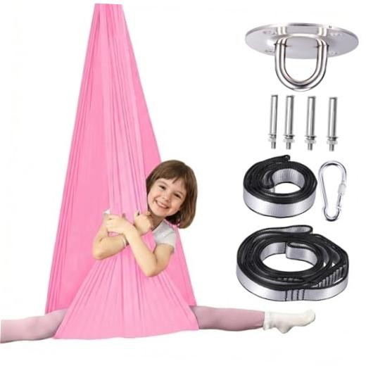 Sensory Swing Indoor Therapy Hammock Soft Nylon 300lbs | indoor sensory Pink