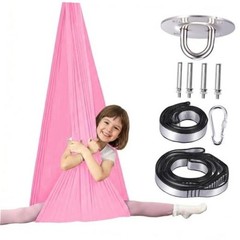 Sensory Swing Indoor Therapy Hammock Soft Nylon 300lbs | indoor sensory Pink