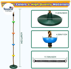 Tree Swing for Kids 330LB Capacity, Climbing Rope with Platforms and Disc Swing