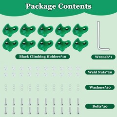 10PCS Green Rock Climbing Holds, Rock Climbing Wall for Kids, Extra Large Siz…
