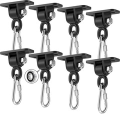 Heavy Duty Swing Hangers Kit with Bearings for Indoor/Outdoor Use – 8PCS Black