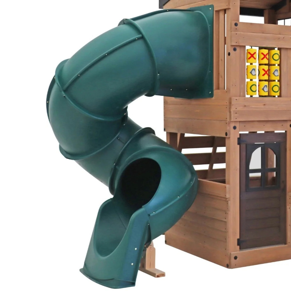 Swing-N-Slide 5′ Turbo Tube Slide Green Plastic Playground Playset Deck Slide