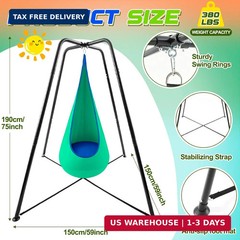 Sensory Swing Stand Frame with Pod Chair and Swing Set Kid Heavy Duty Metal Swin