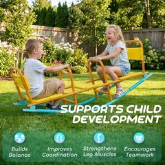 Teeter Totter Seesaw for Kids, 2 in 1 Metal Rocking Seesaw for Toddlers Age 3-8