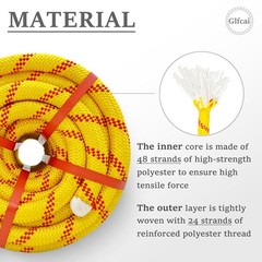 Arborist Rope 3/4 Inch x 100 Ft, High Strength Polyester Bull Rope for Tree R…