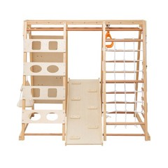 9in1 Slide and Climbing Wall for Toddlers 3+ Wooden Indoor Play 176 lbs Capacity
