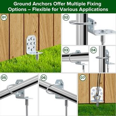 Swing Set Anchors 20″ Heavy Duty Ground Anchors Screw in with L-Brackets & Drill