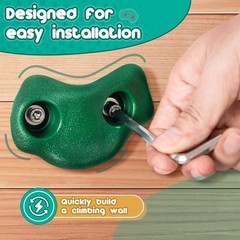 25PCS Rock Climbing Holds Kit with Rope & Mounting Hardware for Kids