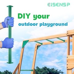 15 Set Metal Monkey Bars Ladder Rungs Set for Backyards 21.5 Inch Green