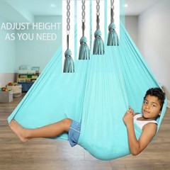 Sensory Swing – Indoor Swing，Comes with Heavy Duty Hardware and Soft Nylon Blue