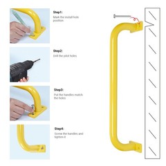 2 Pack 17 Inch Metal Outdoor Playground Handles, Yellow