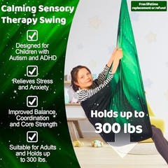 Sensory Swing for Kids Indoor and Outdoor Therapy Cuddle Swing Space Green