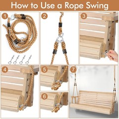 2 Pack Porch Swing Rope Kit Swing Bed Straps Holds 800 lbs Adjustable Polypro